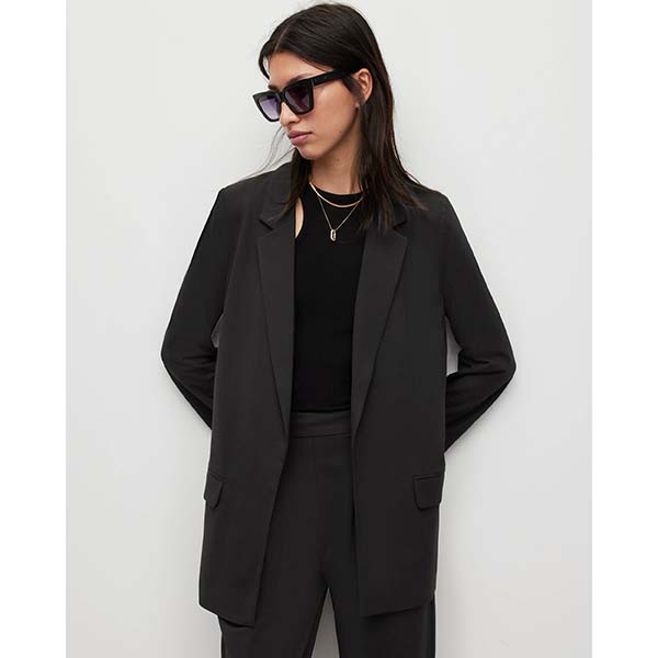 Allsaints Australia Womens Aleida Jersey Blazer Black AU86-721